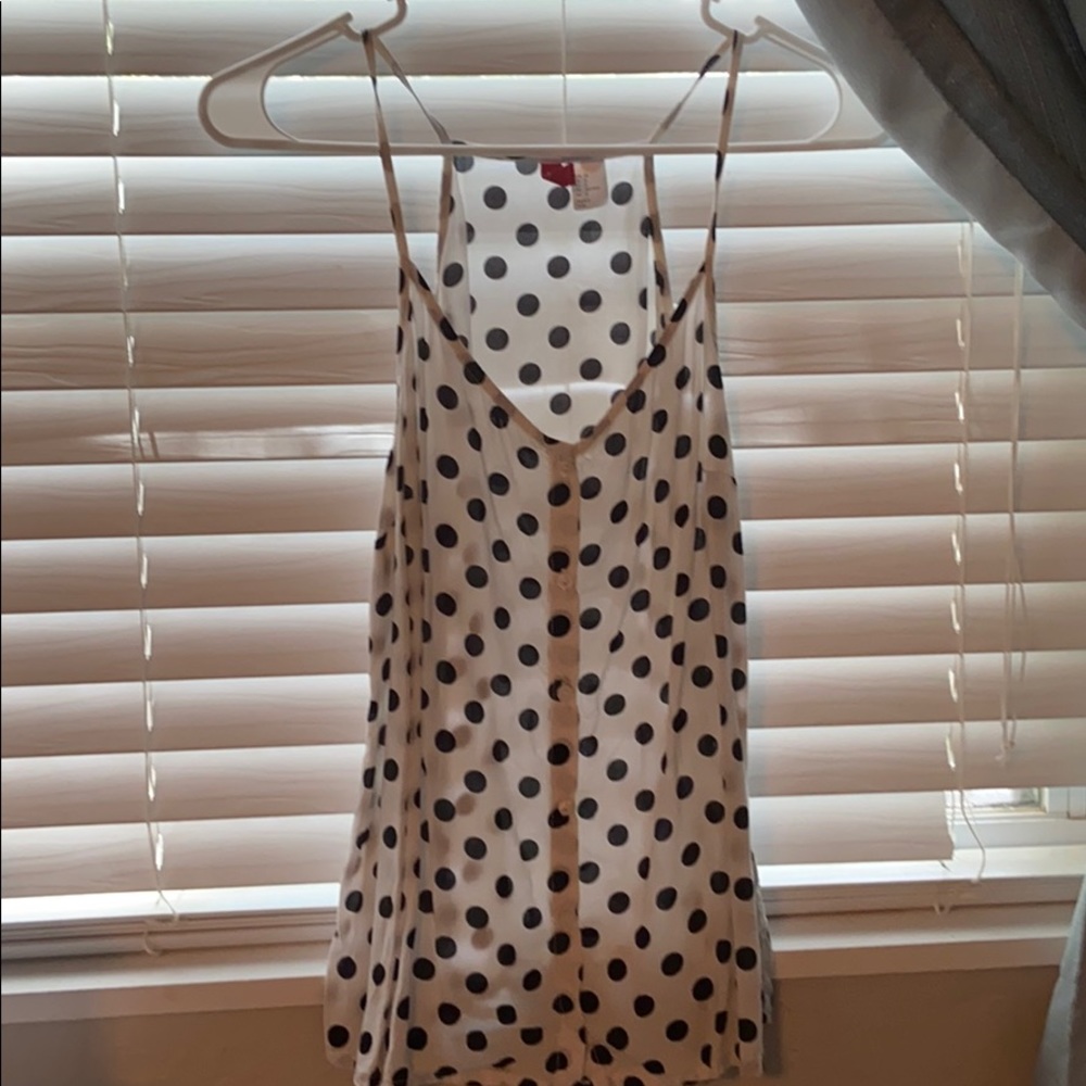 Cute cami. Strappy. Polka dot. Lightweight.